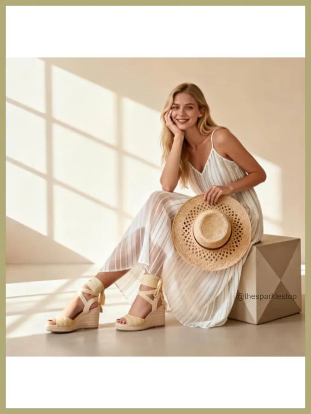 Women's Espadrilles Wedge Sandals Platform Square Toe Lace Up Ankle Strap Summer